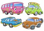 Funny Vehicles. Cartoon And  Isolated Characters Stock Photo