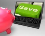Save Key On Laptop Showing Price Reductions Stock Photo