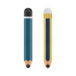 Pencil Is Cute Cartoon Illustration Isolated Icon On A White Stock Photo