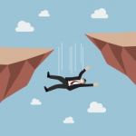 Businessman Falling Abyss Stock Photo