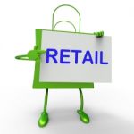 Retail Bag Shows Consumer Selling Or Sales Stock Photo