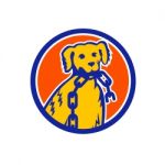 Retriever Dog Biting Broken Chain Mascot Stock Photo