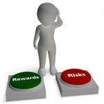 Risk Reward Buttons Shows Payoff Stock Photo