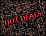 Hot Deals Indicating Number One And Text Stock Photo
