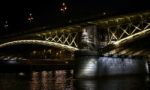 Margaret Bridge Illuminated At Night In Budapest Stock Photo