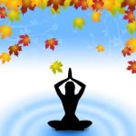 Yoga Leaves Indicates Meditate Relaxation And Plant Stock Photo