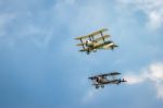Nieuport 17 (great War Team) And Sopwith Triplane Aerial Display Stock Photo