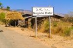 Road Sign To Negade Bahir Village In Ethiopia Stock Photo