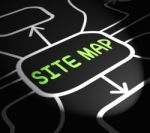 Site Map Arrows Means Navigating Around Website Stock Photo