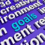 Goals In Word Cloud Shows Aims Objectives Or Aspirations Stock Photo