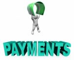Credit Card Payments Means Paying Illustration And Remittance 3d Stock Photo