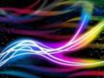 Flourescent Swirls Pattern Shows Glowing Colors And Stars
 Stock Photo