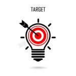 Creative Light Bulb And Target Concept Background Stock Photo