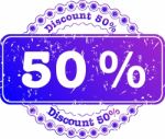 Stamp Discount Fifty Percent Stock Photo