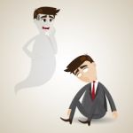 Cartoon Dead Businessman And His Soul Stock Photo