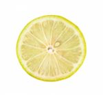 Slice Of Lemon Isolated On White Background Stock Photo