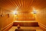 Wood Sauna Room Stock Photo