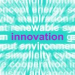 Innovation Word Shows Originality Creating And Improving Stock Photo