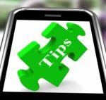 Tips Smartphone Shows Online Suggestions And Pointers Stock Photo
