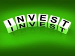 Invest Blocks Refer To Investing Loaning Or Endowing Stock Photo