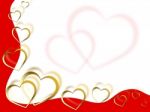 Hearts Background Means Shows Partner Romance And Red Stock Photo