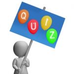 Quiz Sign Show Quizzing Asking And Testing Stock Photo