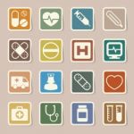 Medical Sticker Icons Set, . Illustration Stock Photo