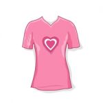 Lady Wear With Heart Symbol Stock Photo