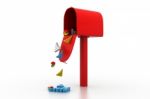 Mail Box With Business Graph Stock Photo