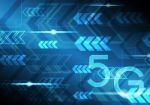5g Technology Abstract Arrow Background Stock Photo