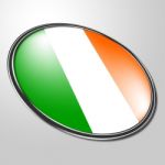 Irish Badge Means Waving Flag And Button Stock Photo