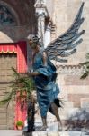 Angel Statue Outside Verona Cathedral Stock Photo