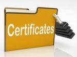 Certificates Security Indicates Private Achievement And Binder Stock Photo