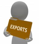 Exports Folder Shows International Selling 3d Rendering Stock Photo