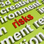 Risks In Word Cloud Shows Investment Risks And Economy Crisis Stock Photo