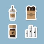 Coffee And Tea Flat Icon Set Stock Photo