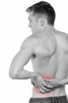 Man Having Lower Back Pain Stock Photo