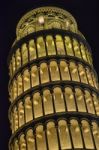 The Tower Of Pisa Illuminated Stock Photo