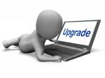 Upgrade Character Laptop Means Improving Upgrading Or Updating Stock Photo