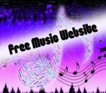 Free Music Website Shows With Our Compliments And Domains Stock Photo
