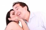 Couple Whispering Stock Photo