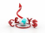 3d World  Currencies Stock Photo