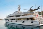 Monte Carlo, Monaco/europe - April 19 : Expensive Yacht In Monte Stock Photo