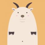 Cute Fat Big Goat Stock Photo