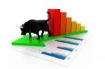 Business Graph With Bull Stock Photo