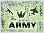 Army Words Show Defense Forces And Fighting Stock Photo