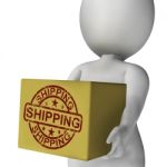 Shipping Box Means International Transport Of Goods And Products Stock Photo