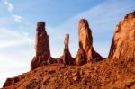 Rock Stacks In Monument Valley Utah Stock Photo