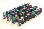 Row Of Colorful Dominoes Stock Photo