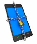 Locked Phone Indicates Protect Password And Login Stock Photo